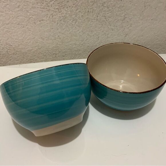 Set Of 2 Royal Norfolk Turquoise Blue Swirl Soup Cereal Bowl 5" G3 - Picture 3 of 6